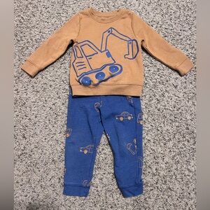 3T Cat and Jack Boys Excavator Sweatshirt and Pants